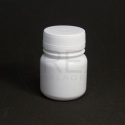 Pote Plástico Branco 60ml c/tp Rosca Lacre