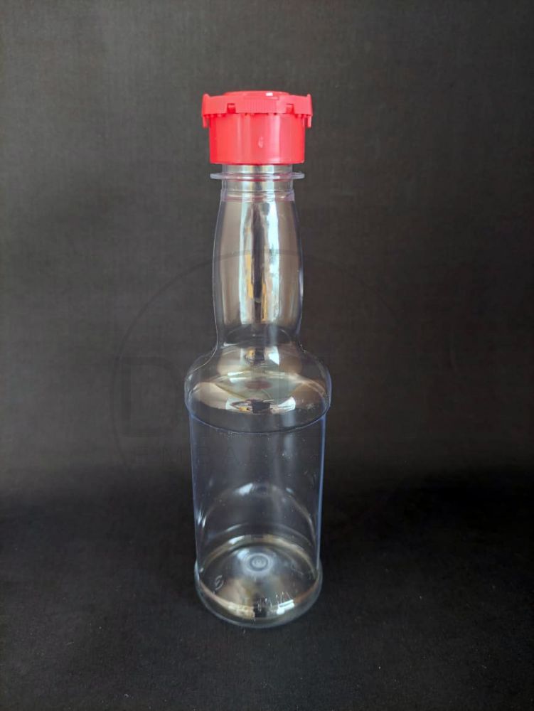 Drex Embalagens Frasco Pet Molho 150ml Sem Rosca C Tampa De Pressao Vermelha E Lacre Frontal